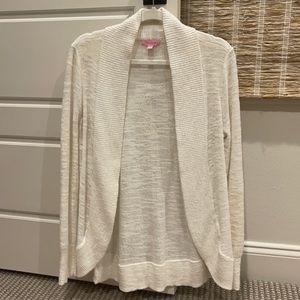 Lilly Pulitzer White Cardigan, Size L